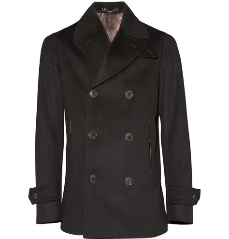 black gucci robe|Gucci peacoat men.